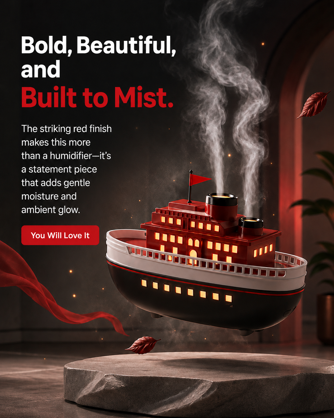 Cruise Ship Cool Mist Humidifier | The Décor Piece That Mists, Glows & Diffuses
