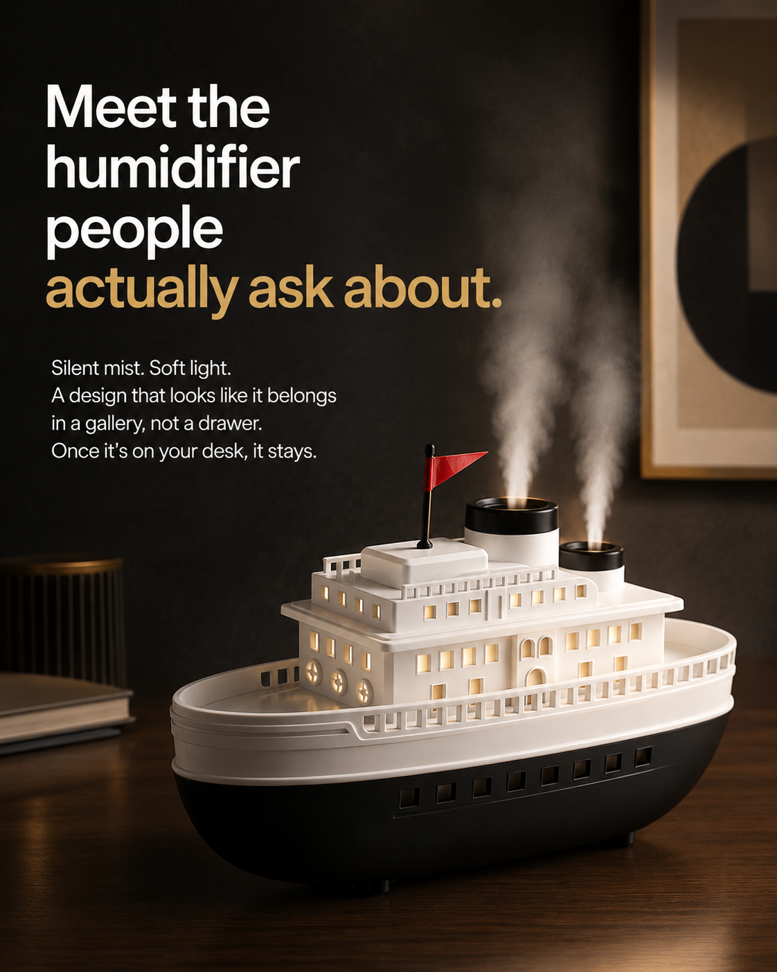 Cruise Ship Cool Mist Humidifier | The Décor Piece That Mists, Glows & Diffuses