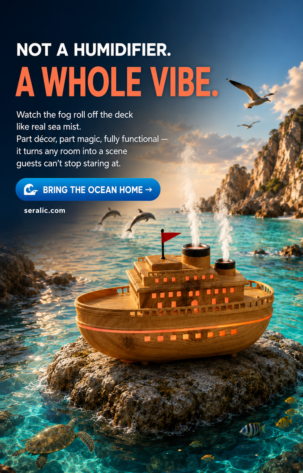Cruise Ship Cool Mist Humidifier | The Décor Piece That Mists, Glows & Diffuses