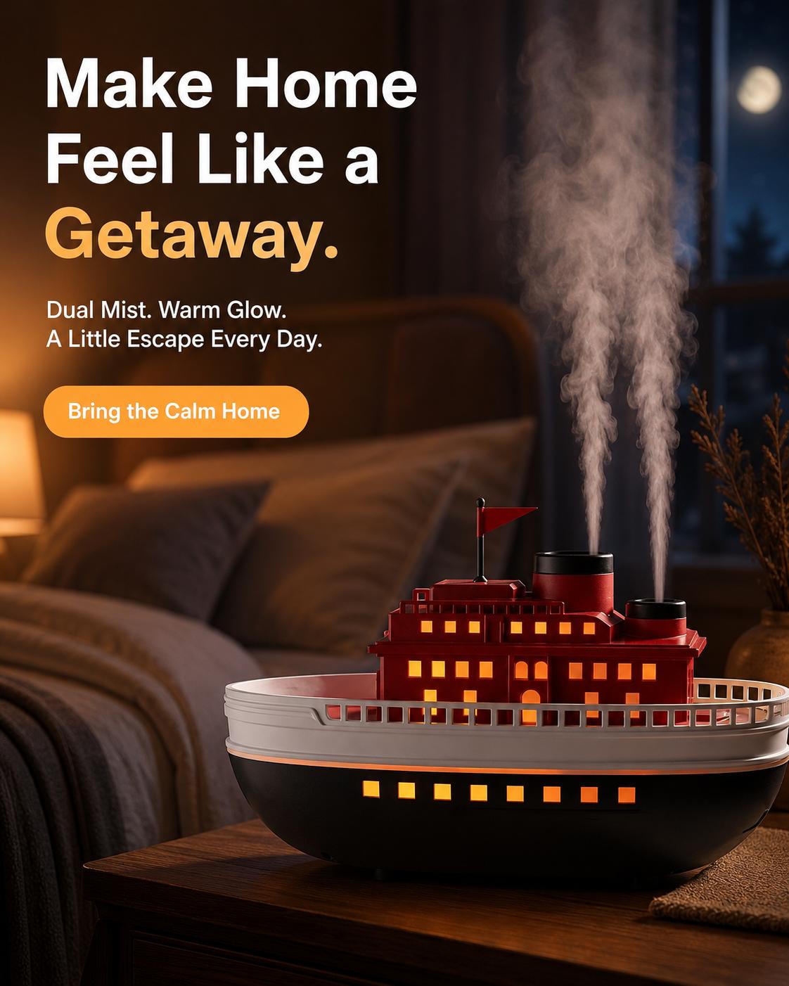 Cruise Ship Cool Mist Humidifier | The Décor Piece That Mists, Glows & Diffuses