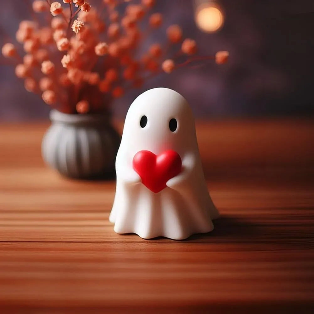 Cute Halloween Ghost Figurine – Mini Spooky Table Decor
