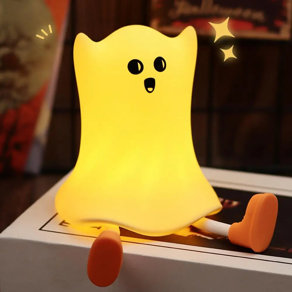Cute Halloween Ghost Night Light – Silicone Bedside Lamp